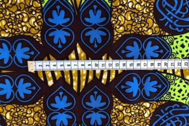 Preview: LIME BLUE Waxprint Stoff